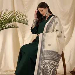 InWeave Women Regular Kurta with Palazzos & With Dupatta image 5