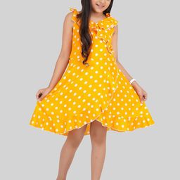 BEING NAUGHTY Girls Polka Dot Printed Fit & Flare Dress-picture-14