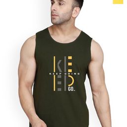 SLOWLORIS Men Pack Of 2 Printed Bio-Wash Combed Cotton Gym Vests-picture-27