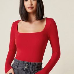 EZSTALL Women Square Neck Solid Top-image-91