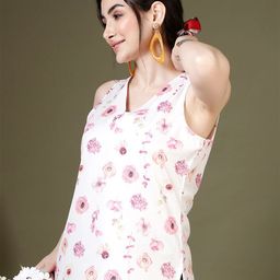 Anouk Rustic Floral Printed V-Neck Pure Crepe Kurti-picture-37