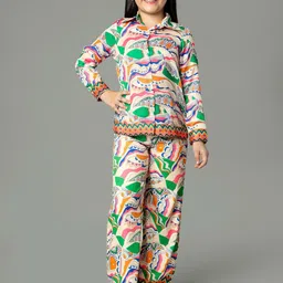 DHRUV CREATION Girls Printed Long Sleeves Shirt With Trousers-picture-18