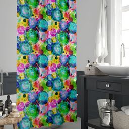 ArtzFolio Blue & Green Printed Water Proof Shower Curtain-18