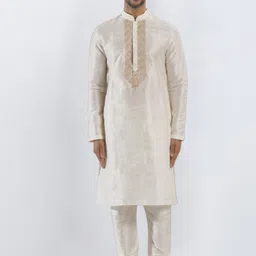 SULAKSHACOUTUREZ Men Floral Embroidered Regular Thread Work Kurta with Churidar-picture-56