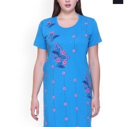 TRUDO Women Pack Of 2 Printed Pure Cotton Oversized Lounge T-Shirts-image-75