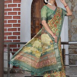 Anouk Green Tissue Printed Sarees-picture-22