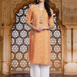 Ethnic basket Women Orange Kurtas-picture-0