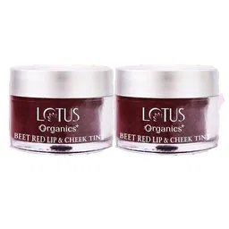 Lotus Organics+ Set Of 2 Beet Red Lip & Cheek Tint With Shea Butter- 10g-Each-Red-36