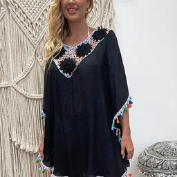 Oh Rare Self Design Swim Cover Up Dress-image-71