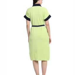 Aura Contrasted Cotton Shawl-Collar Bath Robe-image-95