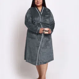 Klotthe Wool Plus Size Bath Robe With Belt image 4