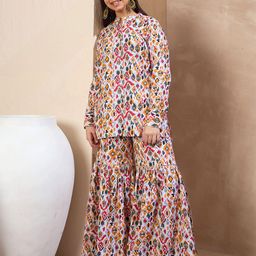 Noh.Voh - SASSAFRAS Floral Printed Pure Cotton Straight Kurti With Sharara-image-69