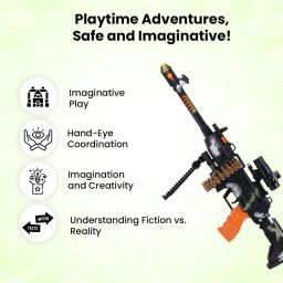 meesaj Machine Gun with Stand – Rotating Barrel, LED Lights & Realistic Sound for Kids image 3