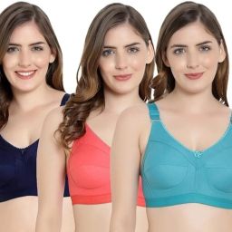 Pack of 3 Women Full Coverage Non Padded Bra-image-43