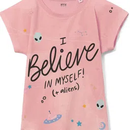 Wear Your Mind Girls Typography Printed Round Neck Tshirt-image-58