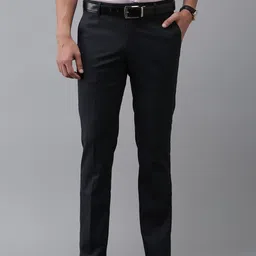 Arrow Men Solid Tailored Fit Formal Trousers-picture-9