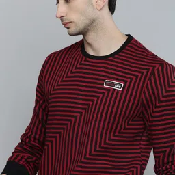 The Indian Garage Co Men Red Striped Sweatshirt-image-44