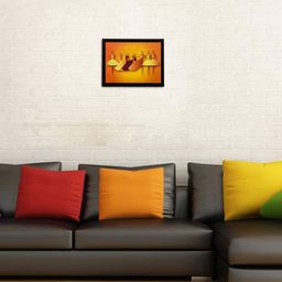 eCraftIndia Multicoloured Abstract Dancing Girls Framed Wall Art-12