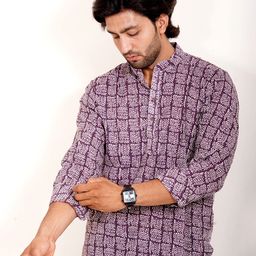 The Kurta Studio Men Thread Work Pathani Kurtas-image-35