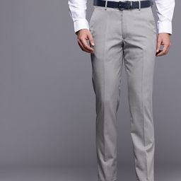 Louis Philippe Men Textured Slim Fit Formal Trousers-picture-11