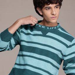 The Roadster Lifestyle Co. Striped Acrylic Pullover-image-76