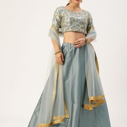 Ethnovog Embroidered Semi Stitched Lehenga & Blouse With Dupatta-picture-51