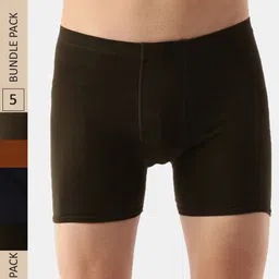Dollar Lehar Men Assorted Pack Of 5 Combed Cotton Trunks MLHTR-05-PO5-10