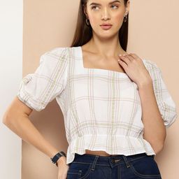 Chemistry Checked Cotton Top-picture-33
