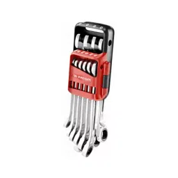 FACOM 8-19 mm Satin Chrome Metric Ratchet Combination Wrench (Set of 10), 467BR.JP10PB-52