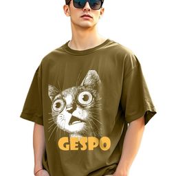 GESPO Graphic Printed Round Neck Pure Cotton Oversized T-shirt-image-68
