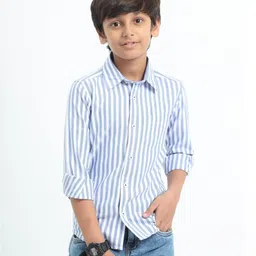 rocket science Rocket Scinece Boys Cotton Single Pocket Casual Striped Shirt-picture-7
