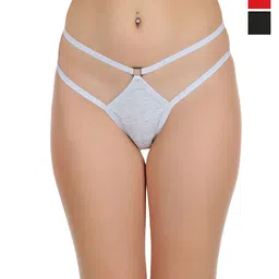 SELFCARE Pack Of 3 Cotton Thong Briefs-SN2860-picture-57