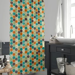 ArtzFolio Blue & Green Printed Waterproof Shower Curtain-image-87