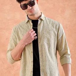 HARDSODA Men Green Printed Casual Shirt-image-70