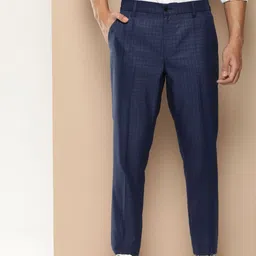 encore by INVICTUS Men Mid Rise Checked Semi Formal Trousers-image-21