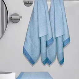 Myntra Elegant Homes Blue 4 Striped Cotton 150 GSM Bath Towel-image-29