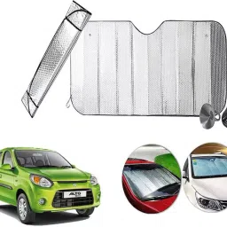 Auto Pearl F10 Dashboard Sun Shade Cover with Suction Cup for Maruti Suzuki Alto 800 (Silver)-image-14