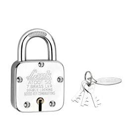 Link Atoot 50 mm Steel Body Polished Finish with 3 Keys Each Padlock (Pack of 5 Pcs)-47