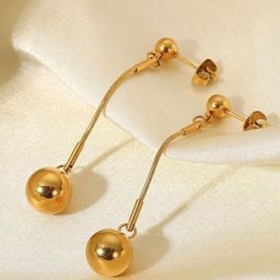 Niscka Gold-Plated contemporary Shaped Drop Earrings-19