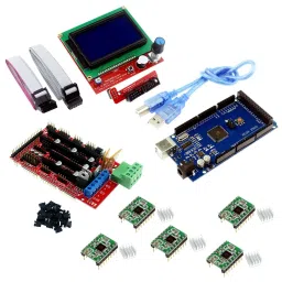 RAMPS 1.4 3D PRINTER CONTROLLER+Mega2560 with Cable compatible with Arduino +5Pcs 4988 Driver With Heat Sink+LCD 128×64 Display Kit-27