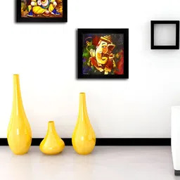 Chaque Decor Brown & Black 1 Piece Wood Religious Wall Paintings-image-87