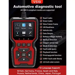 MODAXE 2.8 inch Screen Size Code Reader Advance OBD II Diagnostic Scanner, V519 image 4