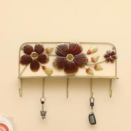 vedas Gold-Toned & Red Metal Mystic Indiana W-Jiro Flower Hooks-39