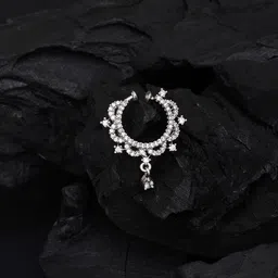 Mali Fionna Silver-Plated Artificial Stones and Beads Ring Nosepin-13