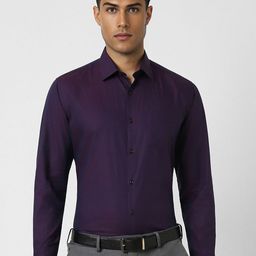 Van Heusen Men Spread Collar Textured Cotton Slim Fit Formal Shirt-picture-15