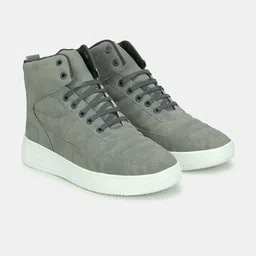 LeatherKraft Men Perforations High-Top Sneakers-image-31