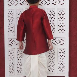 Sethukrishna Boys Regular Dupion Silk Kurta with Dhoti Pants image 2