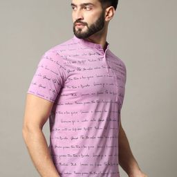 RELANE Men Striped Mandarin Collar T-shirt-image-88