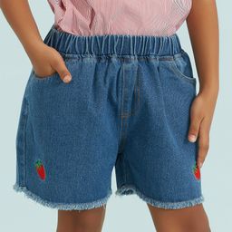Kookie Kids Denim Shorts Embroidery Design - Blue-image-64