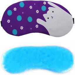 Jenna Purple Face Printed Sleeping Eye Mask With Cooling Gel - purple-image-52
